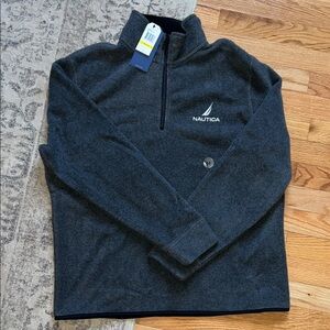 Nautica Dark Charcoal Quarter-Zip Fleece Pullover